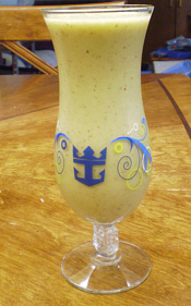 nutritious peach smoothie in glass